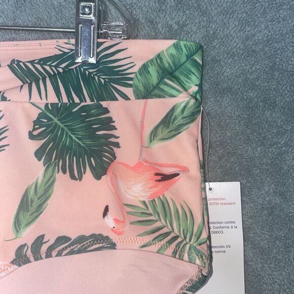 Old‎ Navy Swim Bottoms Womens 3X Pink High-Waisted Bikini Stretch Flamingo Beach - Picture 5 of 11